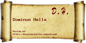 Dominus Hella névjegykártya